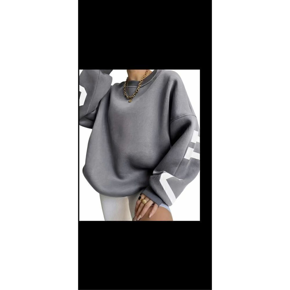 Over sized Casual print, drop shoulder, long sleeve round neck sweatshirt. By Jo